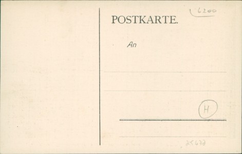 Adressseite der Ansichtskarte Wiesbaden, "Alt-Wiesbaden i. Jahre 1840" - nach Stahlstich - Taunusbahnhof mit Rheinstraße