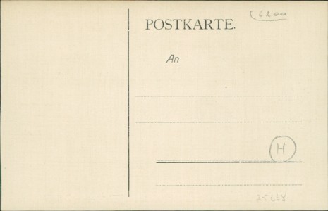 Adressseite der Ansichtskarte Wiesbaden, "Alt-Wiesbaden i. Jahre 1840" - nach Stahlstich - Inneres des Kursaals mit Spieltisch