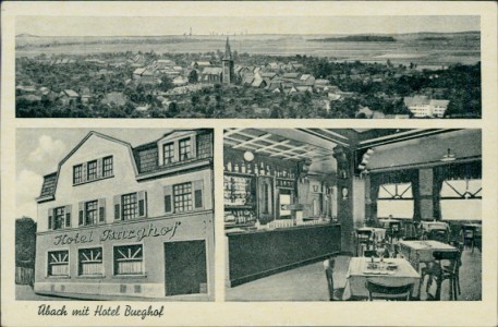 Alte Ansichtskarte Übach-Palenberg, Übach mit Hotel Burghof