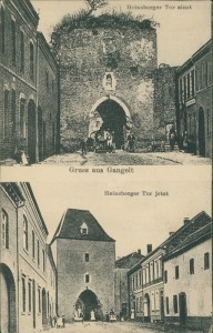 Alte Ansichtskarte Gangelt, Heinsberger Tor einst, Heinsberger Tor jetzt