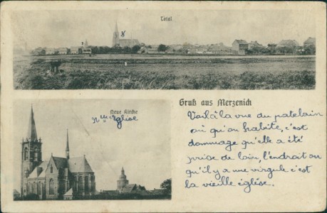 Alte Ansichtskarte Merzenich, Total, Neue Kirche