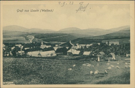 Alte Ansichtskarte Gruß aus Usseln (Waldeck), Gesamtansicht