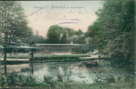 Alte Ansichtskarte Viersen, Parkpartie in der Kaisermühle