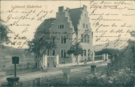 Alte Ansichtskarte Gladenbach, Königl. Amtsgericht