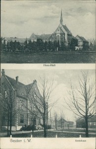 Alte Ansichtskarte Gescher i. W., Kirche, Amtshaus