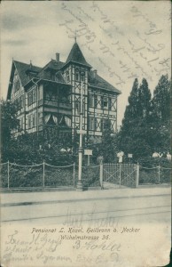 Alte Ansichtskarte Heilbronn, Pensionat L. Kozel, Wilhelmstrasse 36 (ECKSCHADEN UNTEN RECHTS)