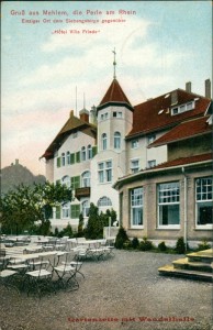 Alte Ansichtskarte Bad Godesberg-Mehlem, Hotel Villa Friede, Gartenseite mit Wandelhalle