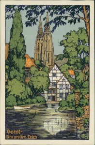 Alte Ansichtskarte Soest, Am großen Teich
