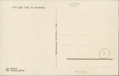 Adressseite der Ansichtskarte Soest, St. Peter und St. Patroklus