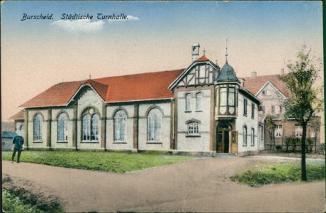 Alte Ansichtskarte Burscheid, Städtische Turnhalle