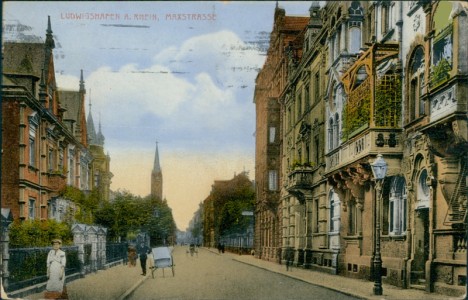 Alte Ansichtskarte Ludwigshafen am Rhein, Maxstrasse
