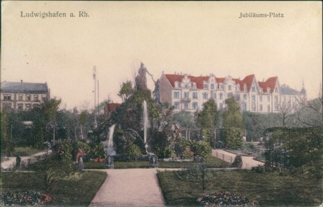 Alte Ansichtskarte Ludwigshafen am Rhein, Jubiläums-Platz