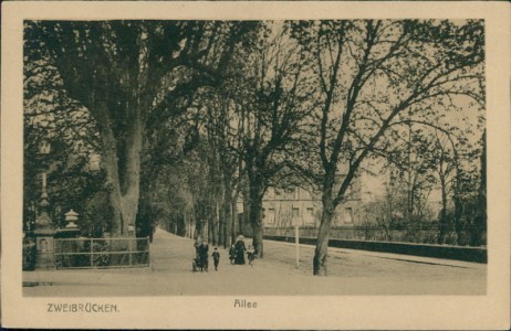 Alte Ansichtskarte Zweibrücken, Allee