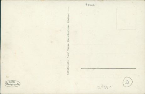 Adressseite der Ansichtskarte Stuttgart, Blick vom Bahnhofturm