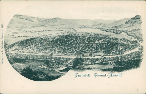 Alte Ansichtskarte Stuttgart-Bad Cannstatt, Gesamtansicht