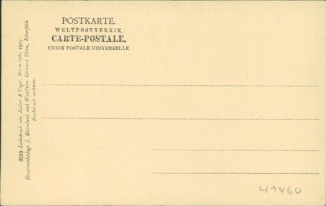 Adressseite der Ansichtskarte Osnabrück, Kaiser Wilhelm-Denkmal