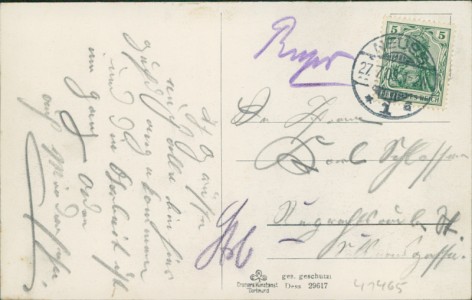 Adressseite der Ansichtskarte Neuss, Drususstrasse