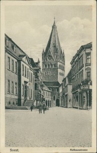 Alte Ansichtskarte Soest, Rathausstrasse