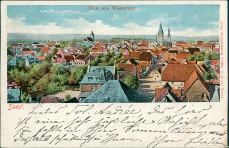 Alte Ansichtskarte Soest, Blick vom Wasserturm